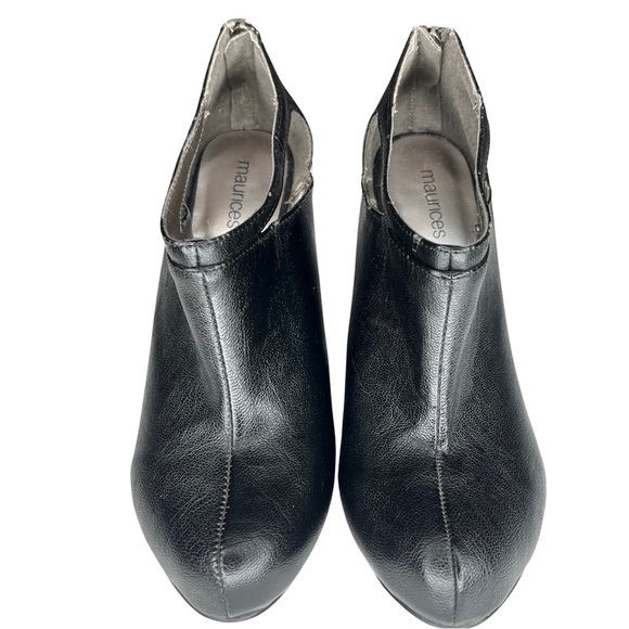 Maurices Zipper Back Cut Out Heeled Ankle Bootie Matte Black 9M - Picture 4 of 14